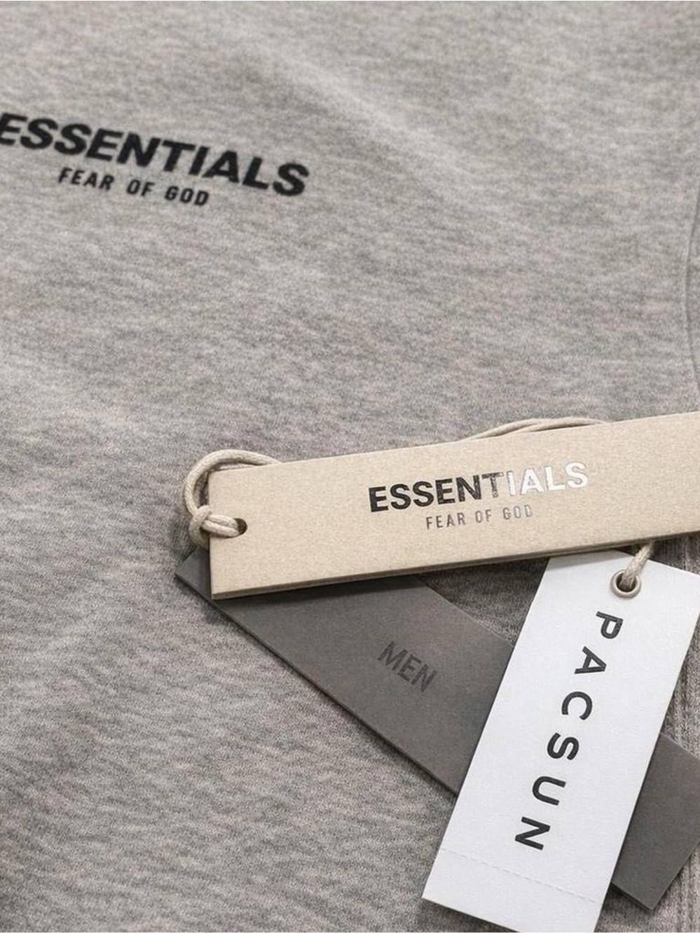 Essentials Men's Light Gray Pullover Hoodie - Picture 4 of 6